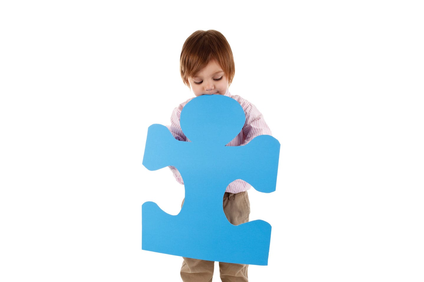 Child with giant puzzle piece