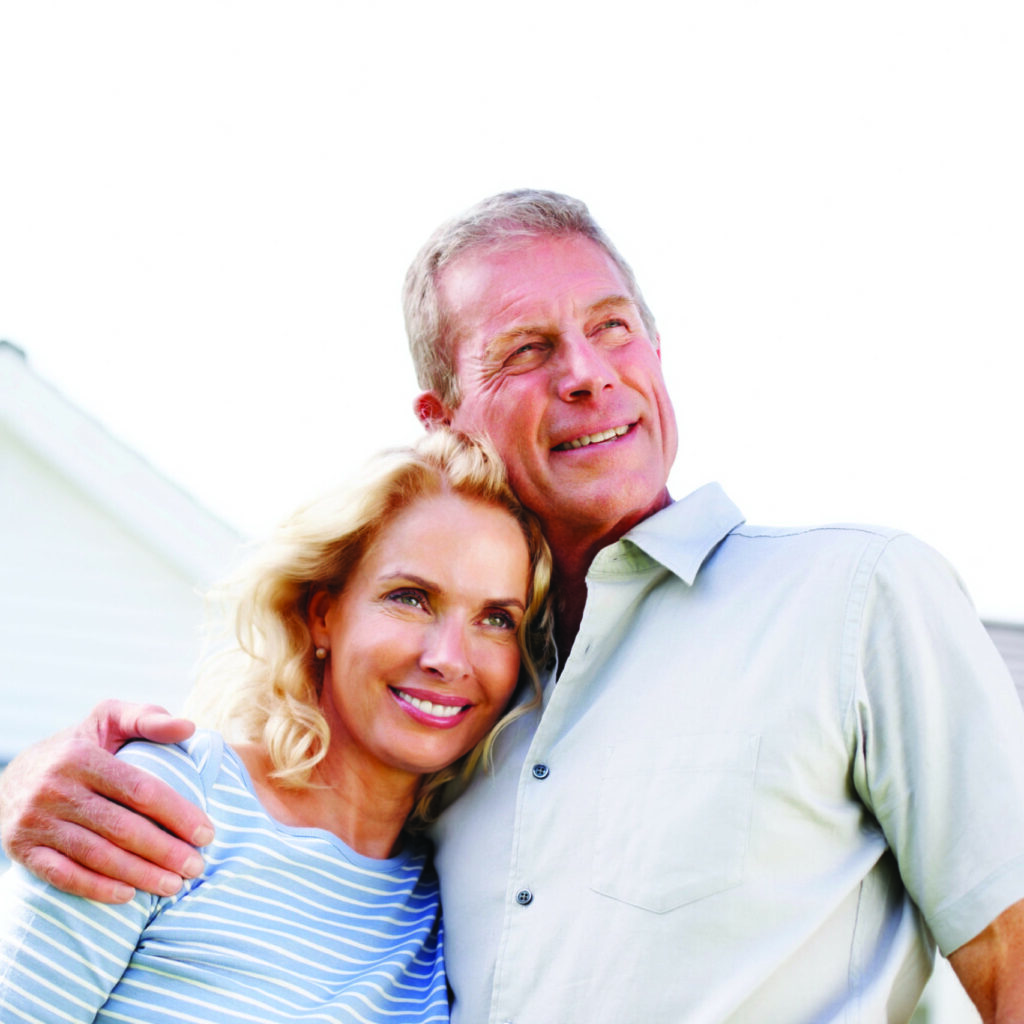 Elderly couple smiling