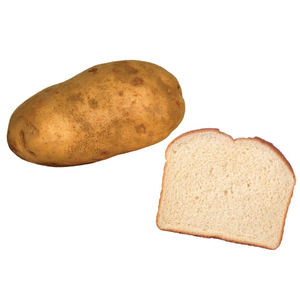 potato and bread slice
