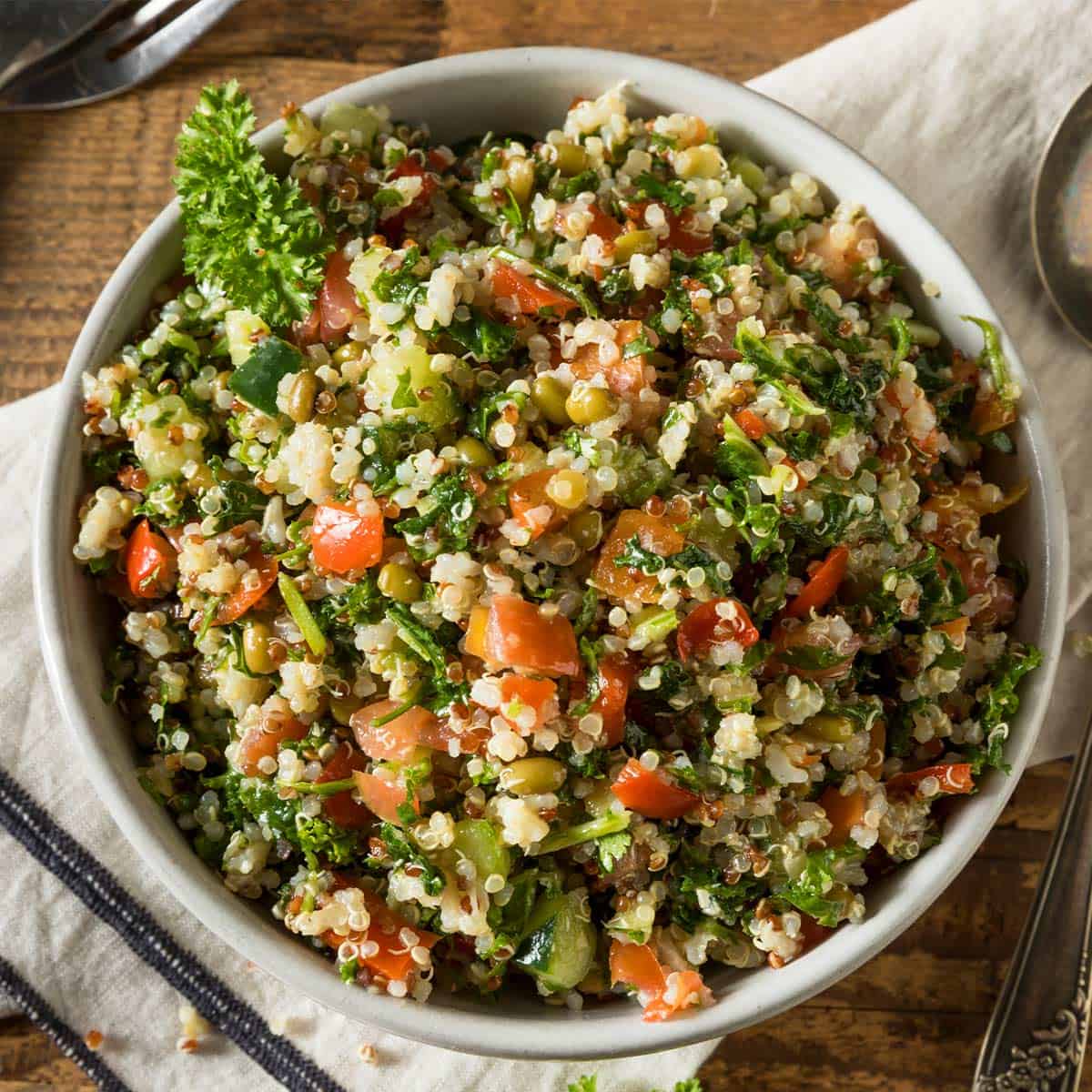 Quinoa Primavera with Chicken, Spring Peas, and Asparagus