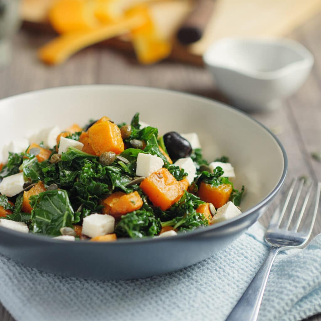 butternut squash and kale salad