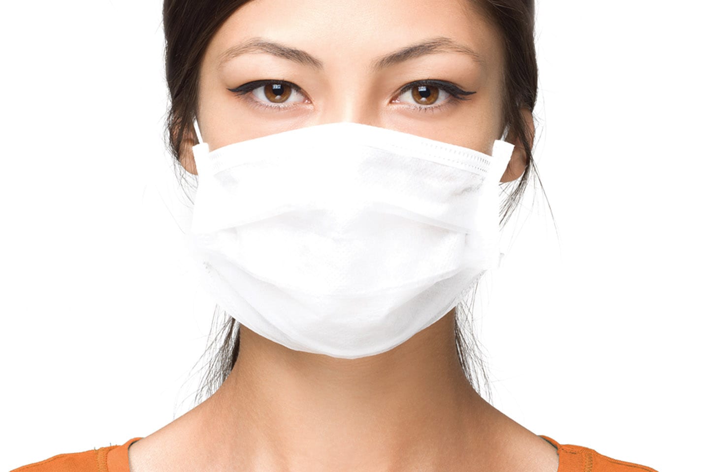 woman wearing medical face mask to prevent spread of germs chattanooga
