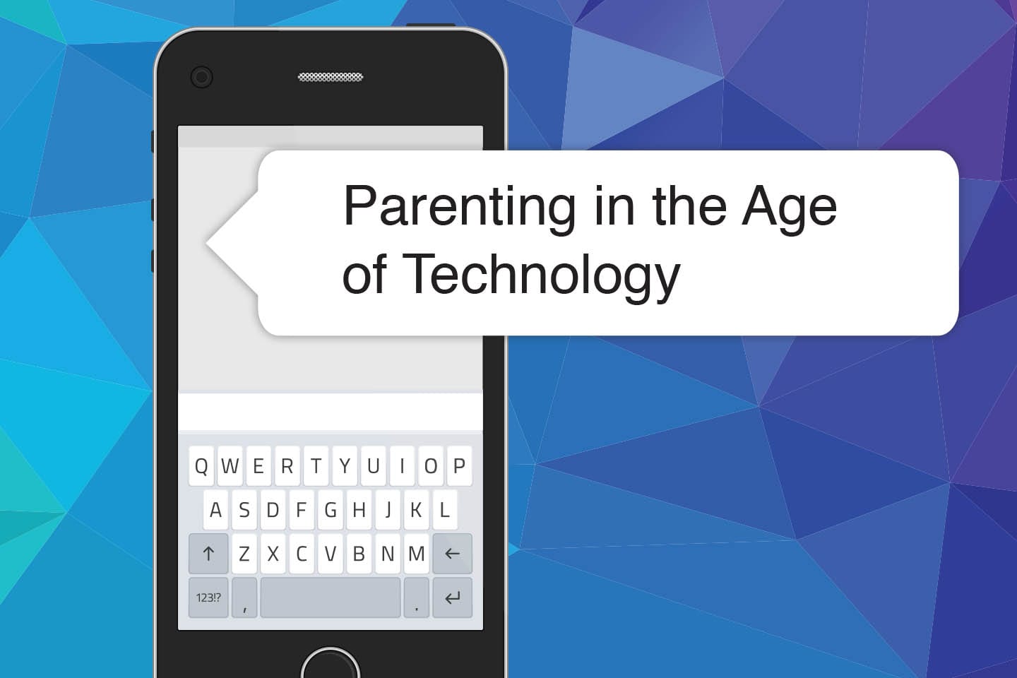 Parenting in the age of technology text message on phone graphic in chattanooga