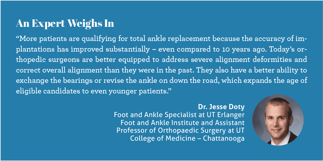 doctor jesse doty foot and ankle specialist at UT earlanger foot and ankle institute and assistant professor of orthopaedic surgery at ut college of medicine chattanooga quote