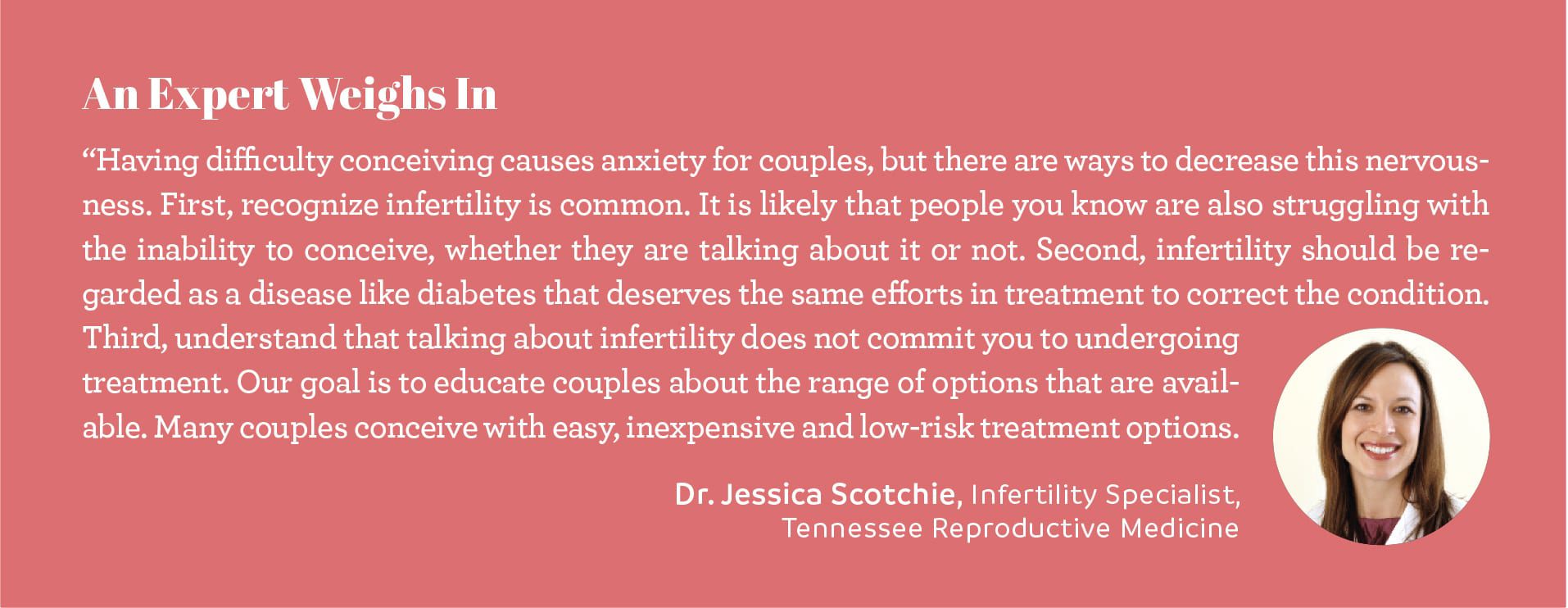 expert opinion chattanooga reproductive health doctor jessica scotchie infertility specialist tennessee reproductive medicine
