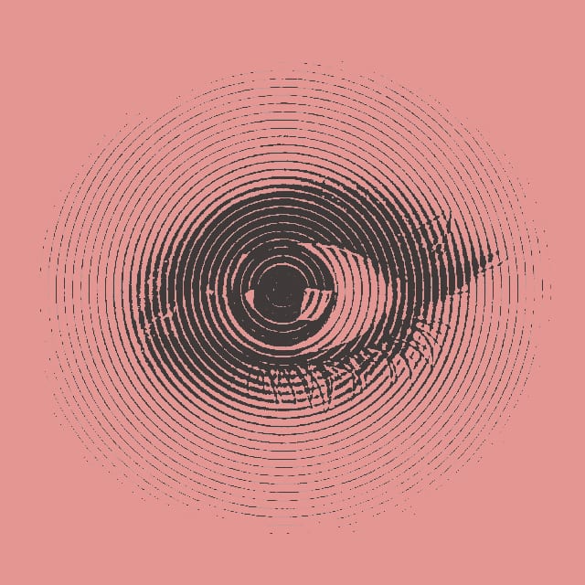 Eye illustration on pink background
