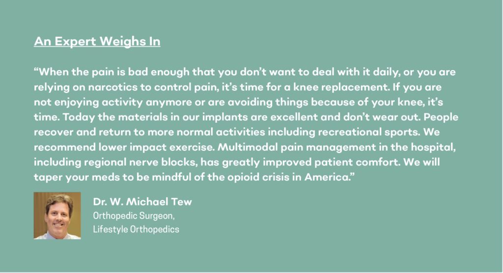 expert opinion on total knee replacement from dr. w. michael tew in chattanooga