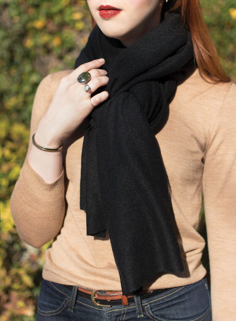 White + Warren Essential WRap in Black cashmere scarf in chattanooga yacoubian tailors