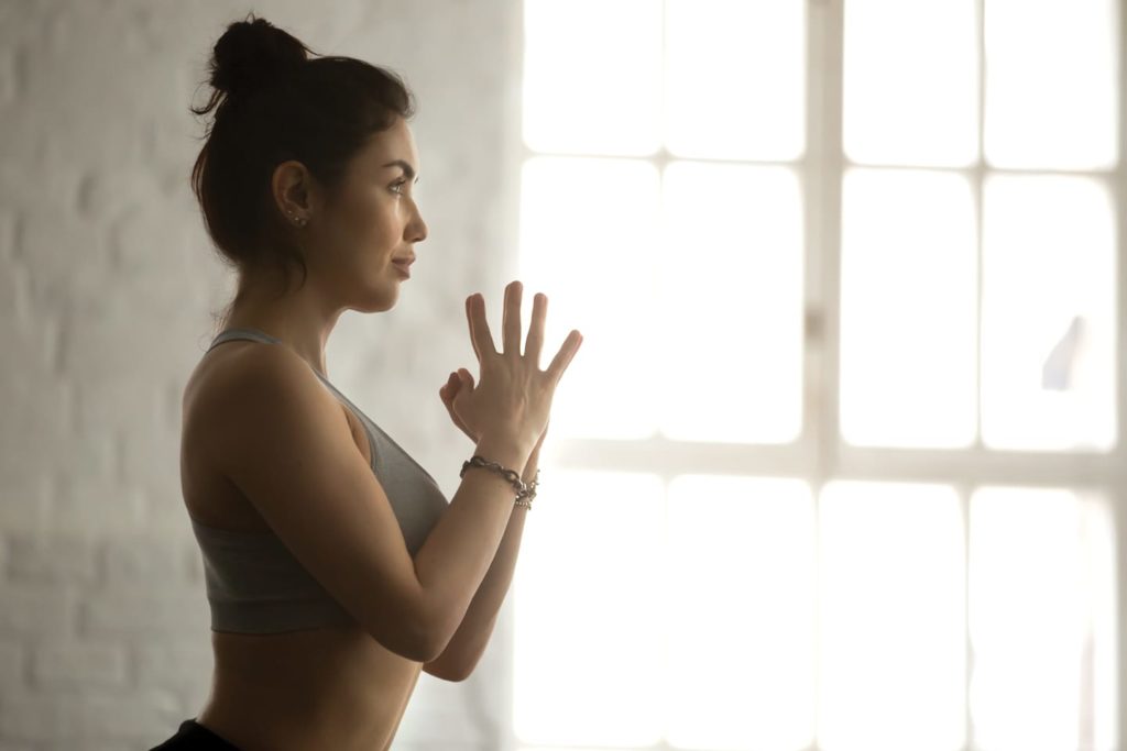 woman doing yoga in chattanooga