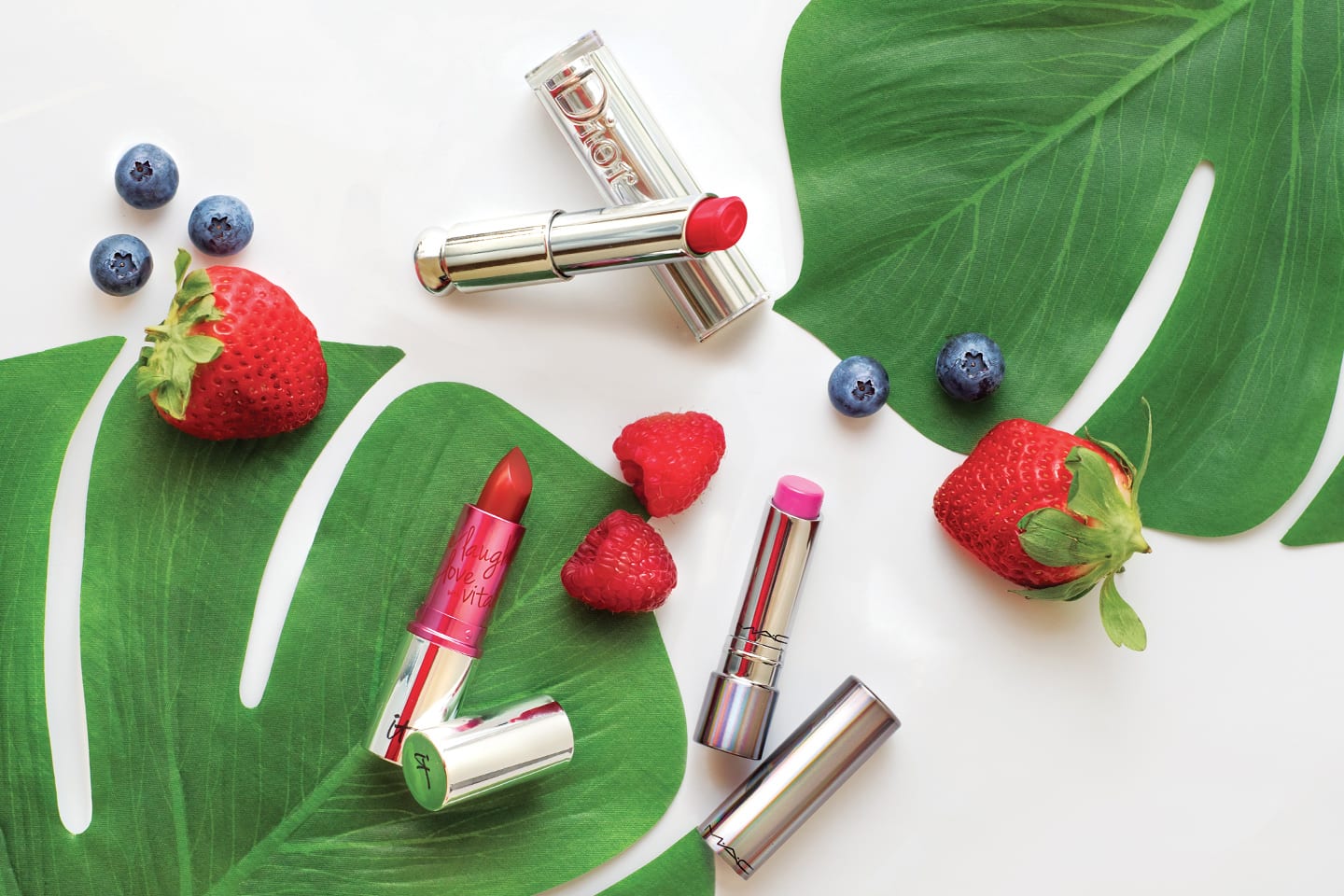 bright lipstick and berries