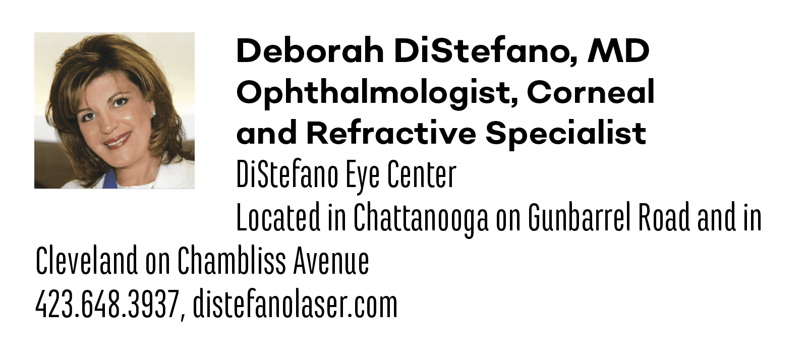 deoborah disetefano, MD ophthalmologist, corneal and refractive specialist from DiStefano eye center in chattanooga