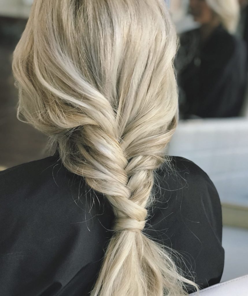 blonde hair in fishtail braid in chattanooga