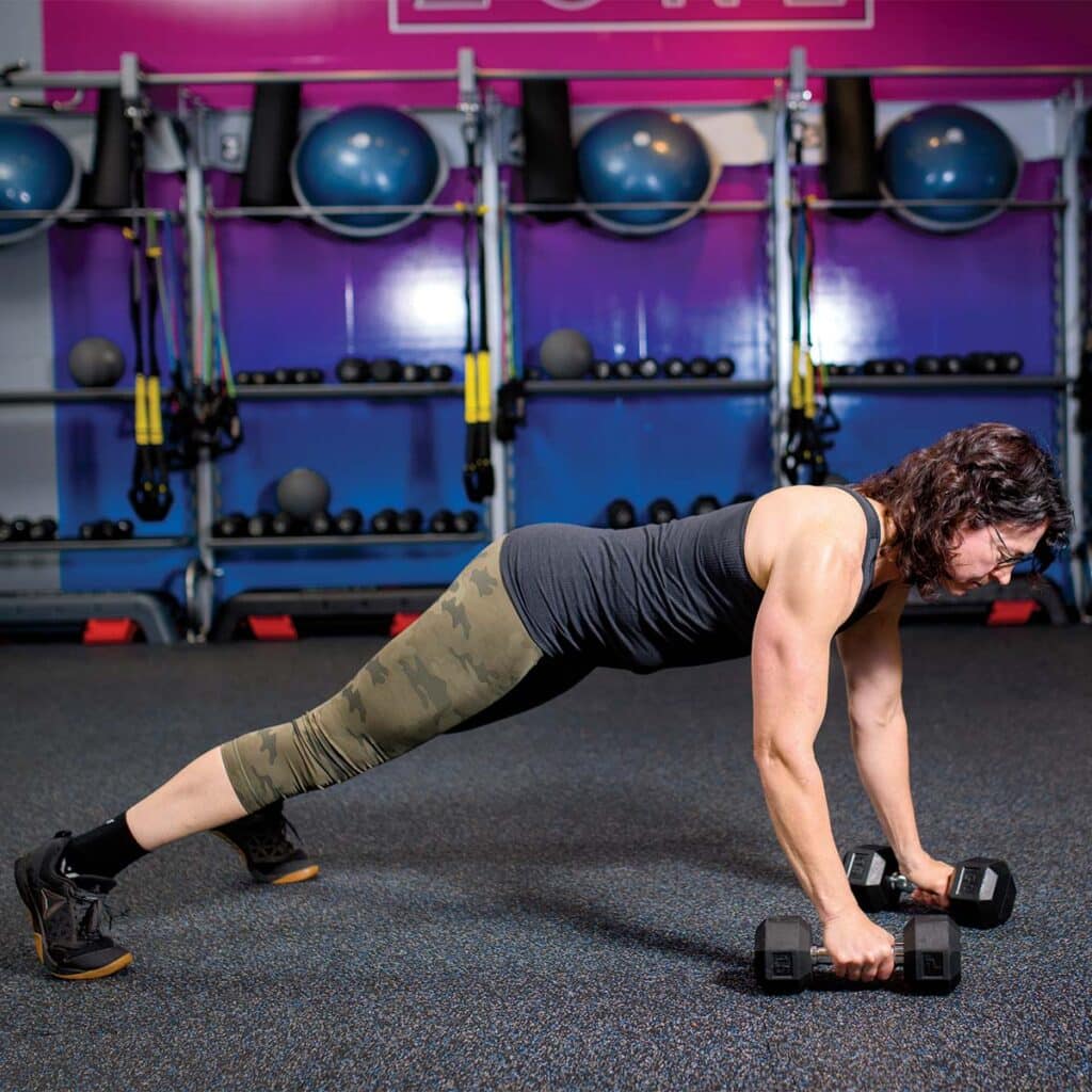 plank position with weights