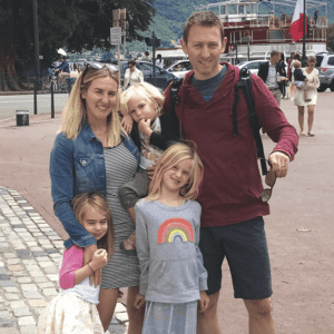 Jonesy wood and family eating healthy on vacation chattanooga