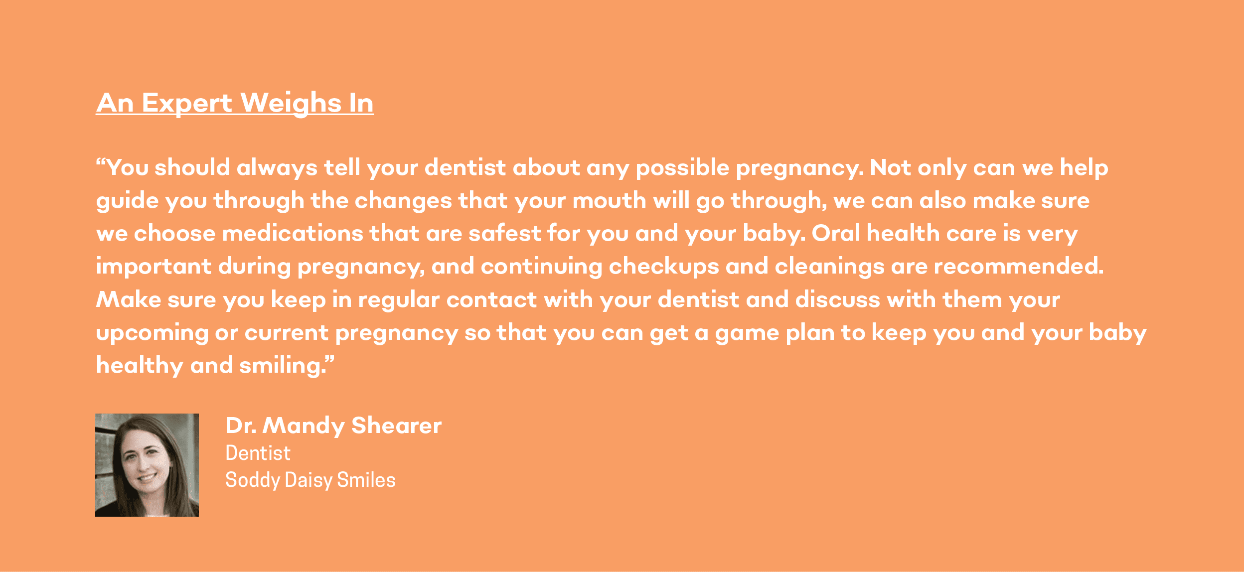 expert opinion about going to the dentist while pregnant in chattanooga from dr. mandy shearer
