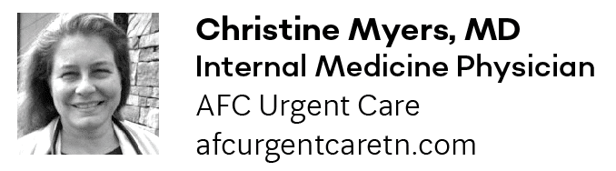 Doctor Christine Myers at AFC Urgent Care in chattanooga