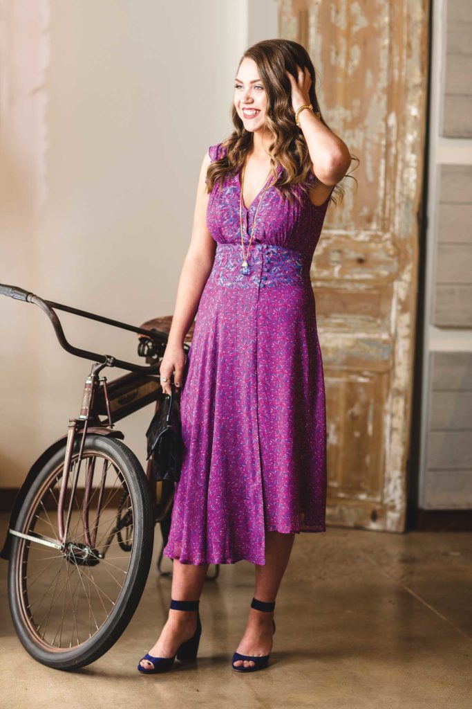 purple dress antibes spring fashion date night outfit chattanooga