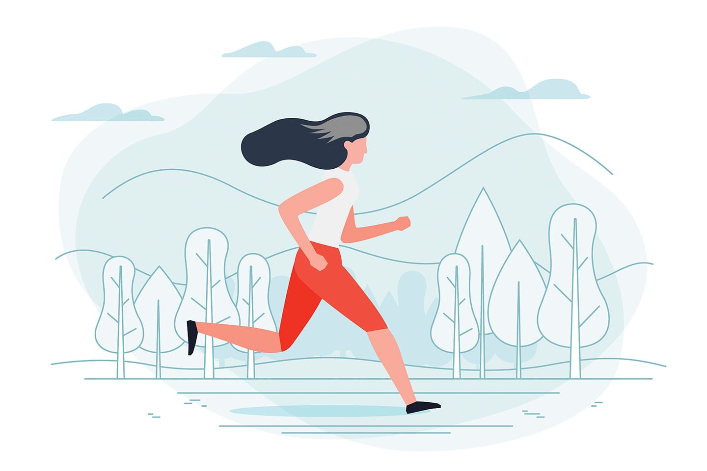 illustration of woman running to keep her skeleton strong in chattanooga