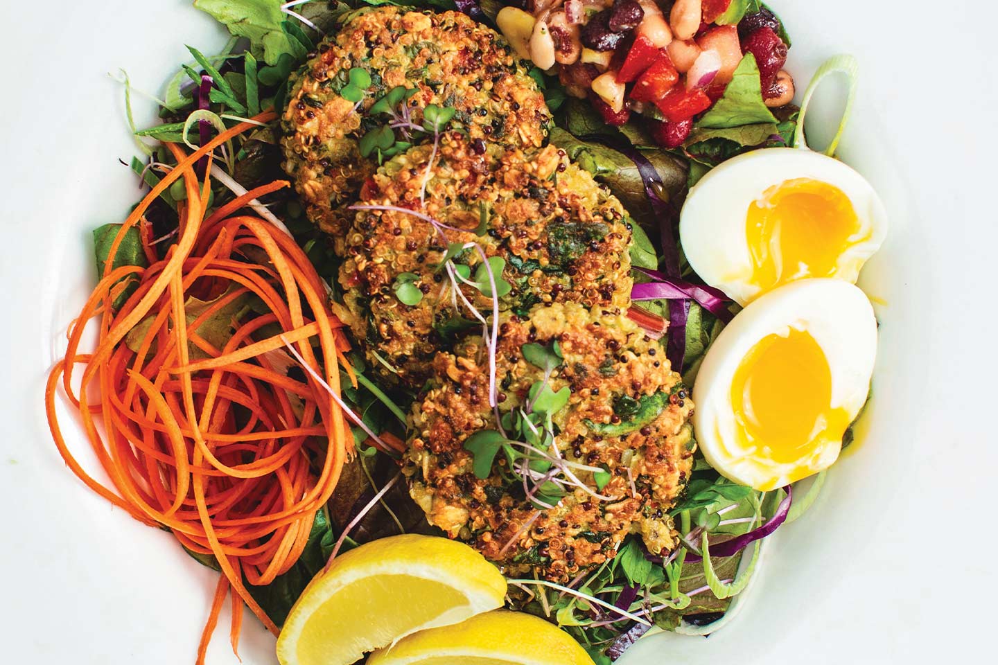 spinach and quinoa cakes from cafe 7 at rock city in chattanooga