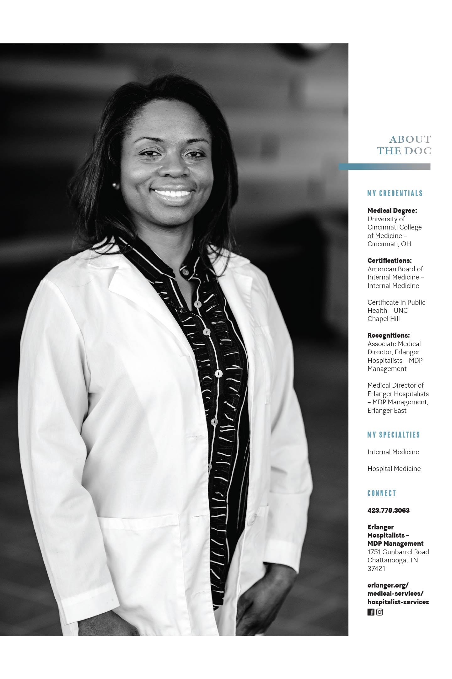 DR. TEABRA SWAFFORD AT ERLANGER HOSPITALISTS – MDP MANAGEMENT in chattanooga credentials specialties and contact info