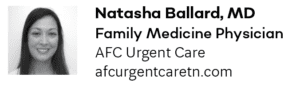 Natasha Ballard afc urgent care family medicine physician chattanooga