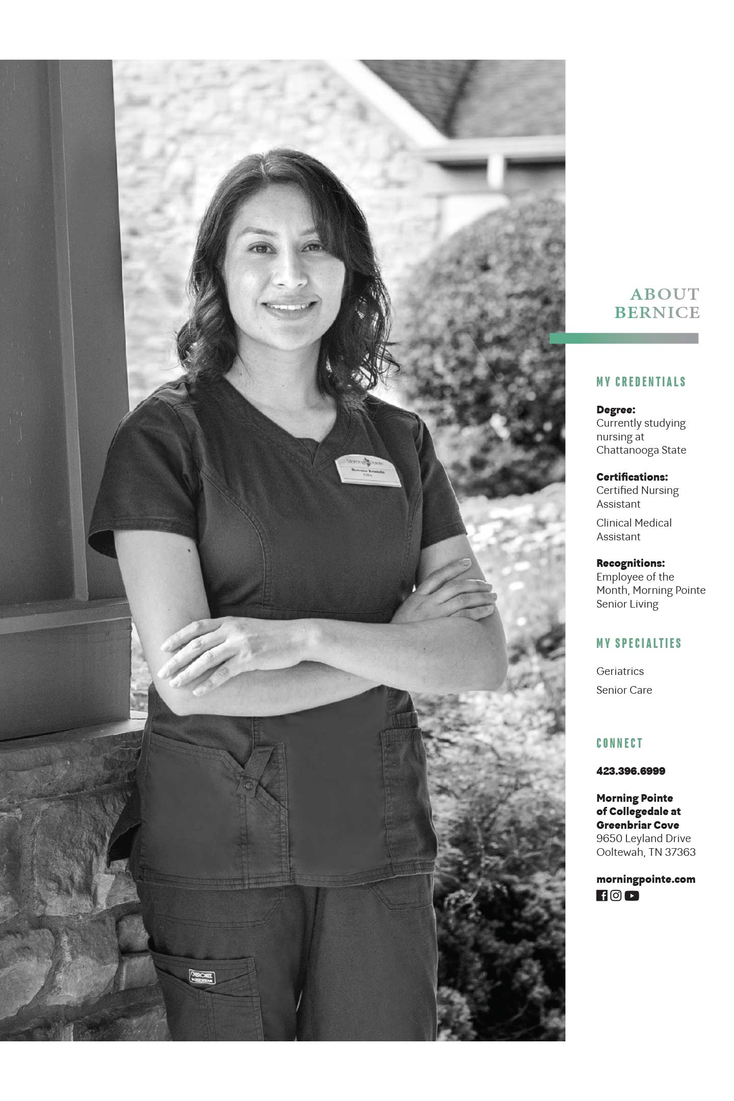 Bernice H. Resendiz, CNA at morning pointe senior living in chattanooga meet our caregivers certifications