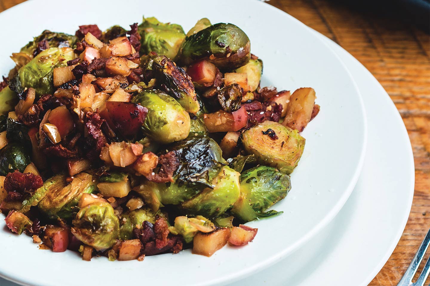 brussells sprouts with gala apples from feed co. table and tavern