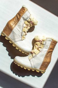 SOREL joan of artic wedge II lux boots in creme available at irma marie in chattanooga