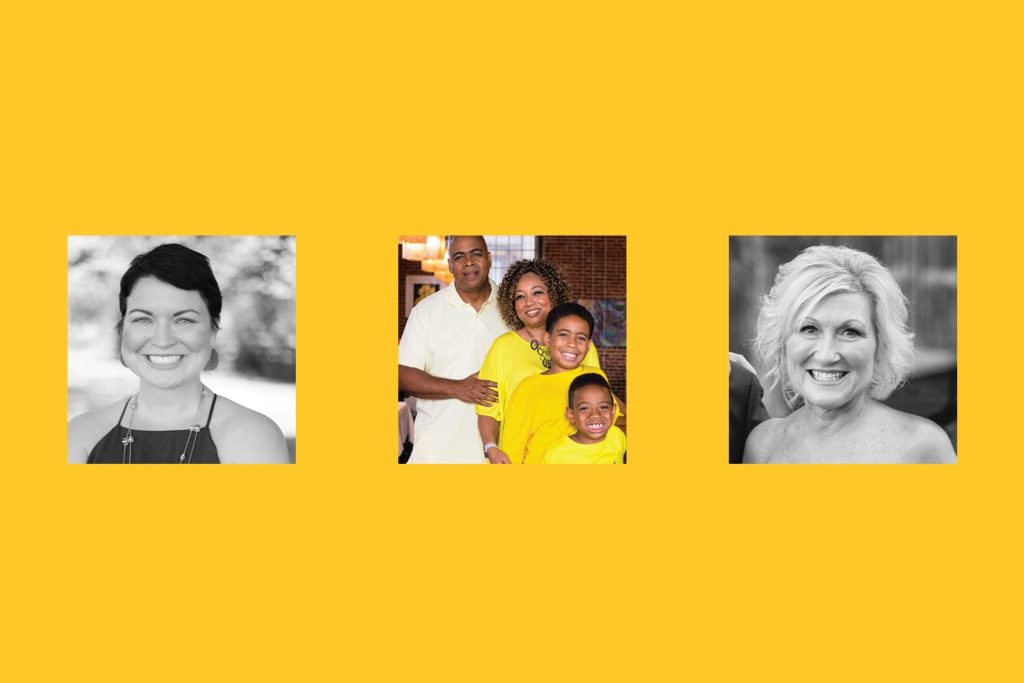 Ashley Stinson, Dr. Marsha Drake with her family, and Linda Shriver-Buckner
