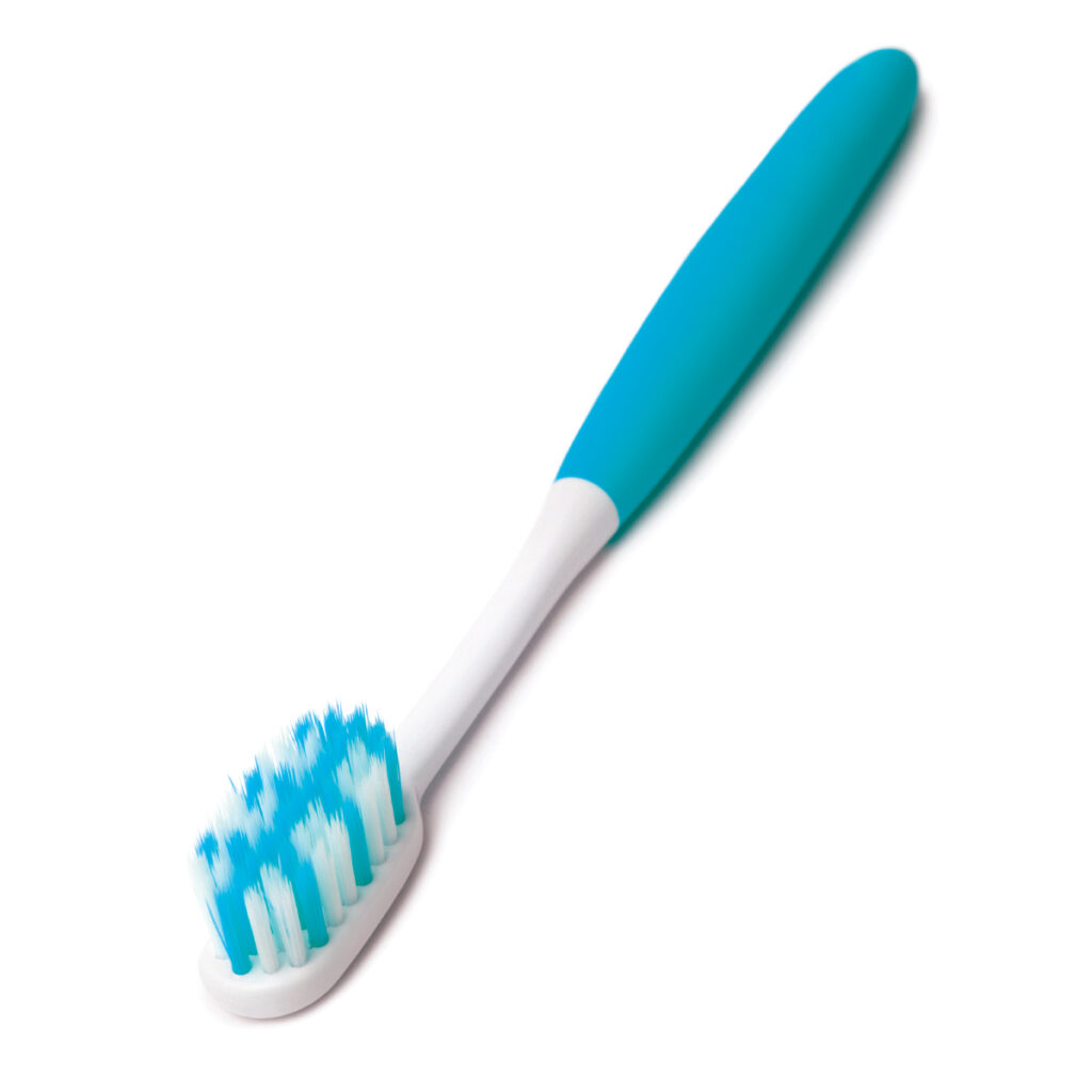 toothbrush with blue accents