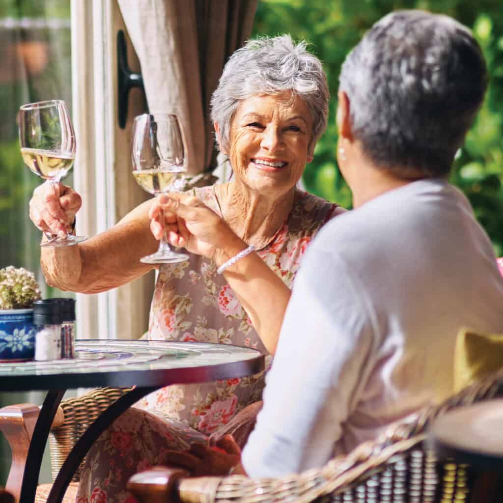 senior adult women drinking in chattanooga