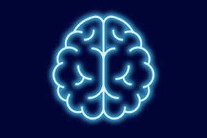 neon brain illustration