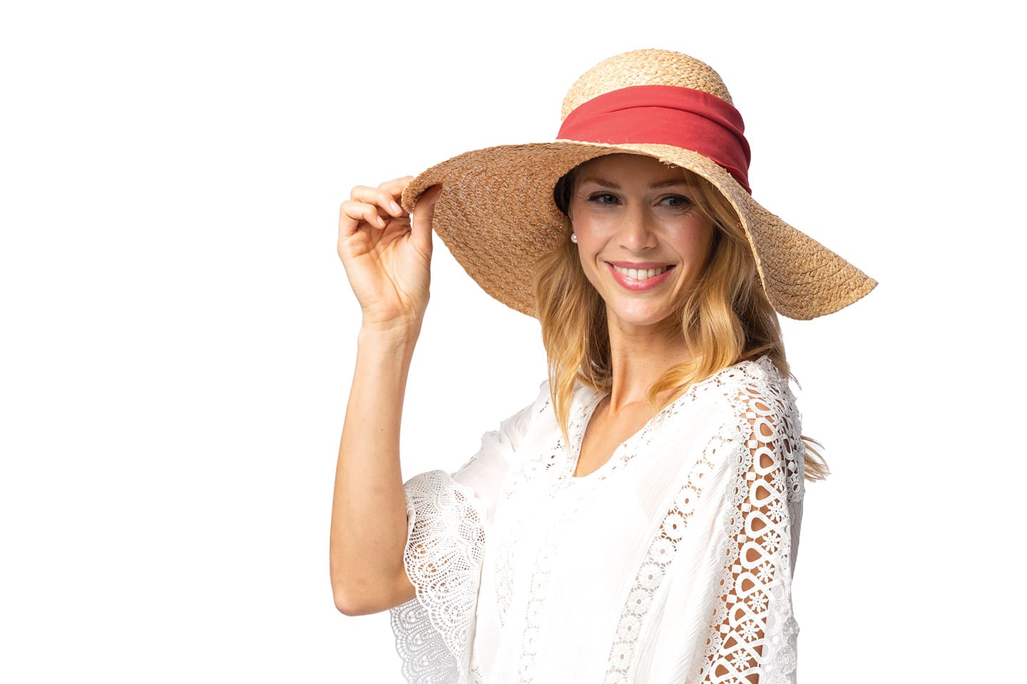 Hat on a blonde woman