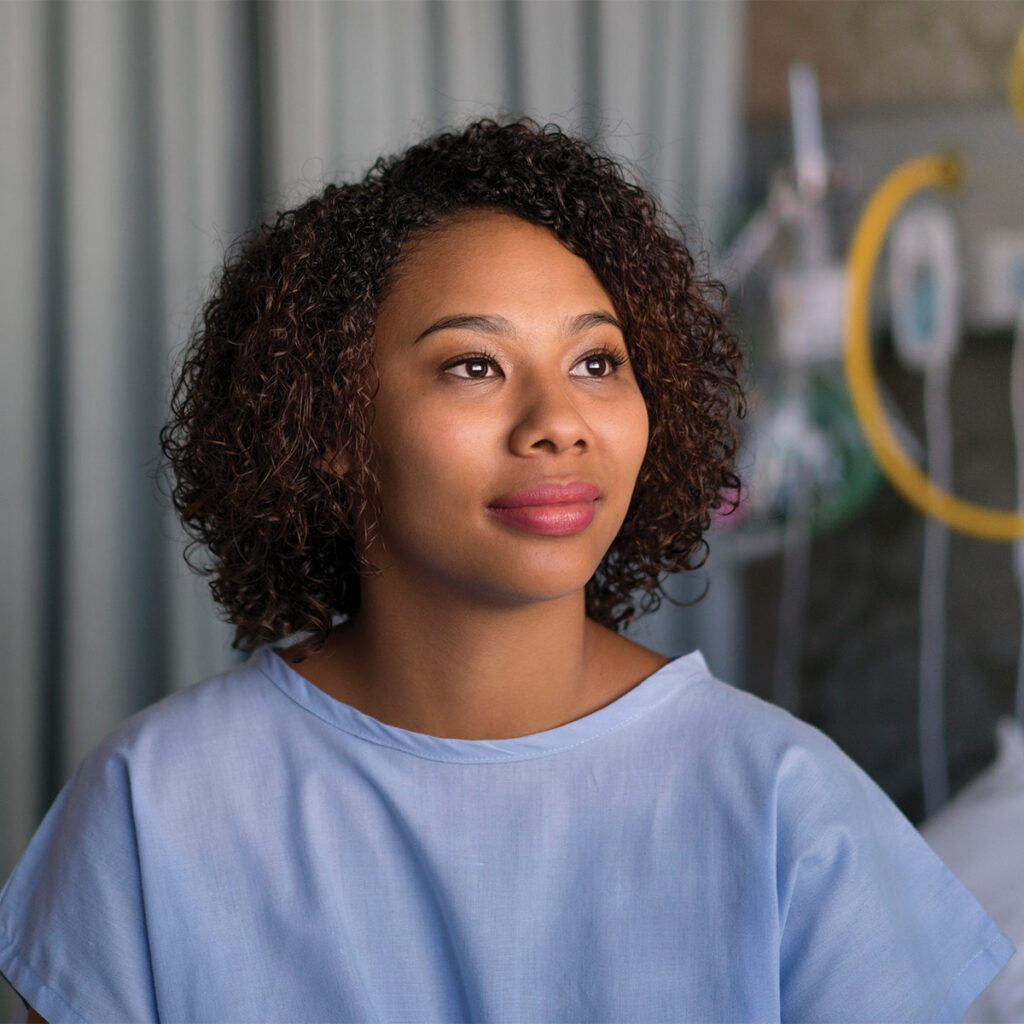 woman about to have gynecologic surgery
