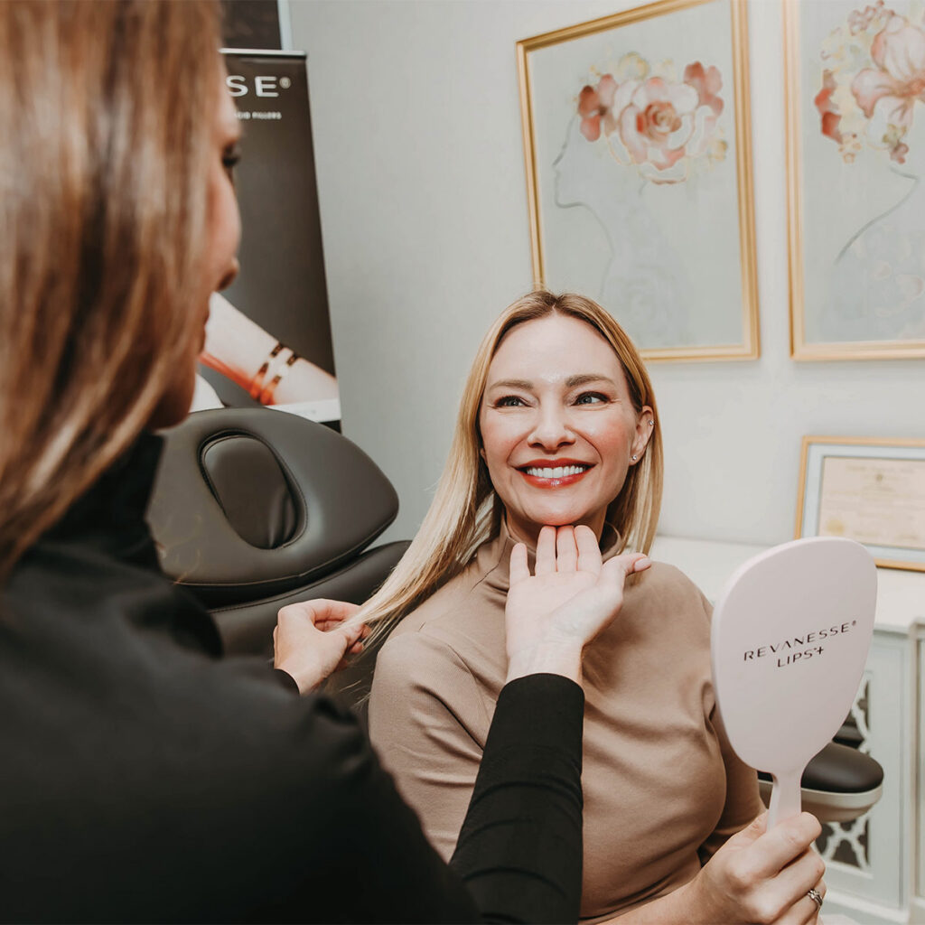 patient getting a custom aesthetics treatment plan at Rosy Outlook MedAesthetics
