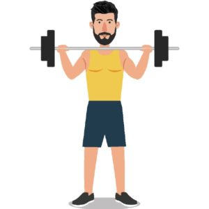 illustration of a man lifting weights