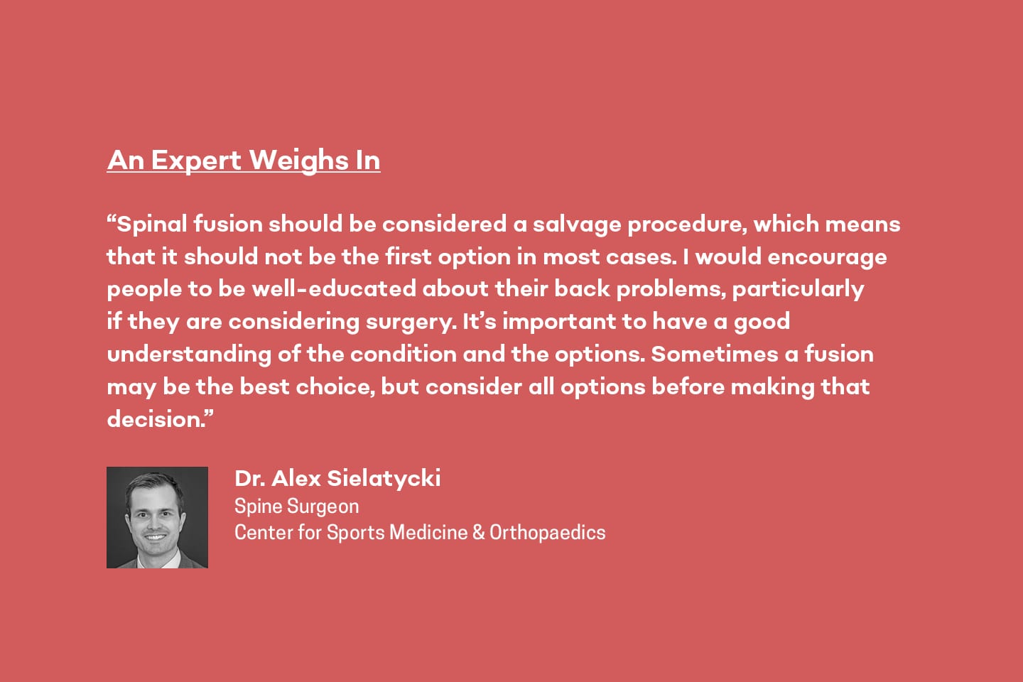 expert advice on alternatives to spinal fusion