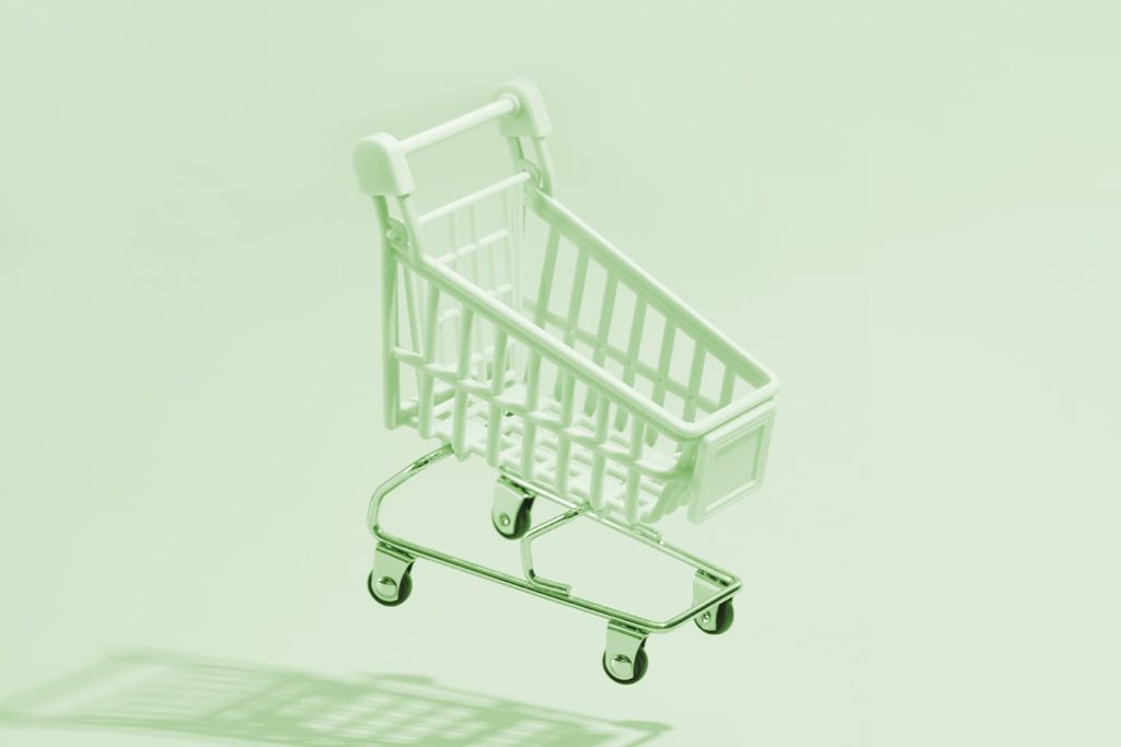little green shopping cart