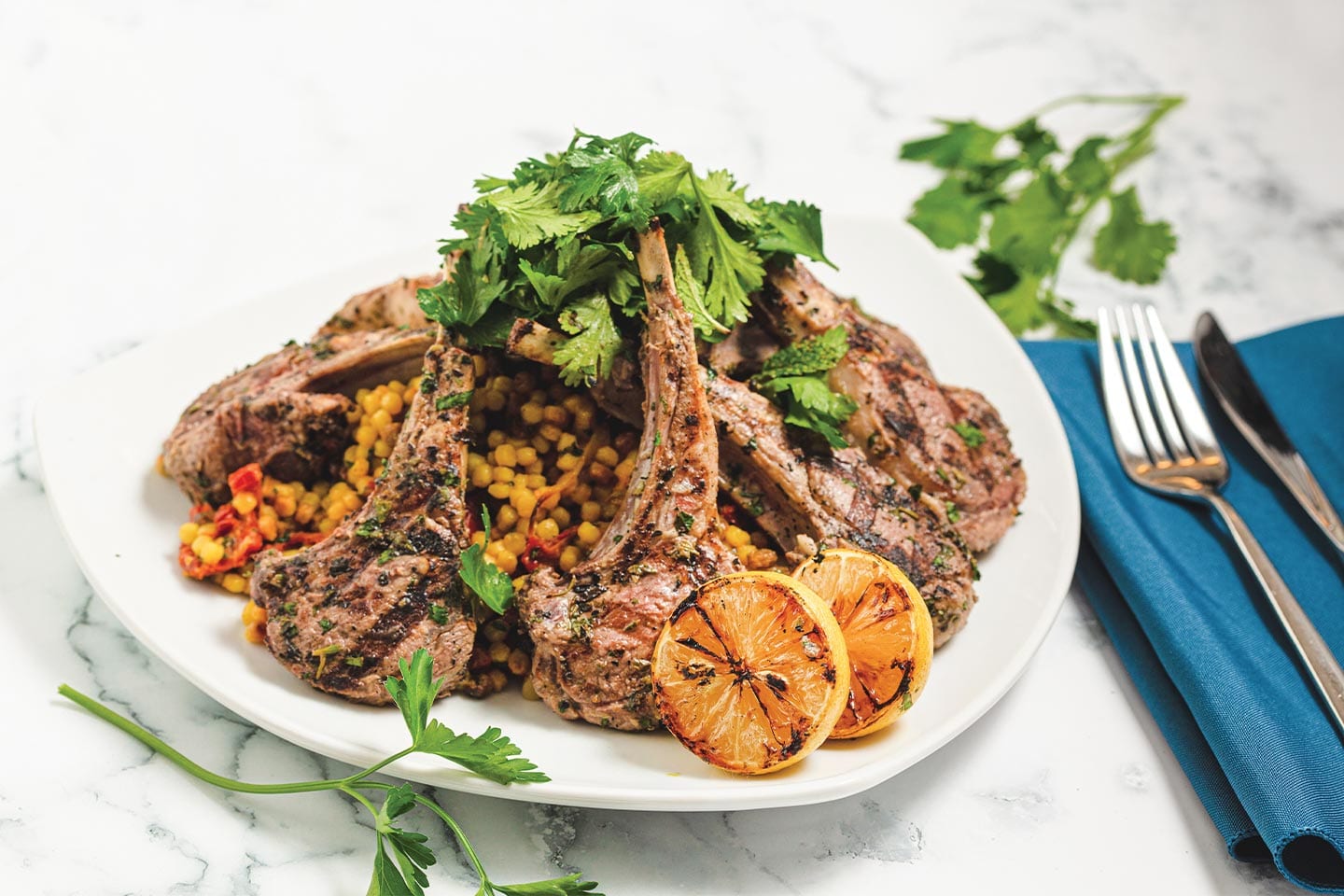 Lemon Rosemary Lamb with Fregola from Events with Taste