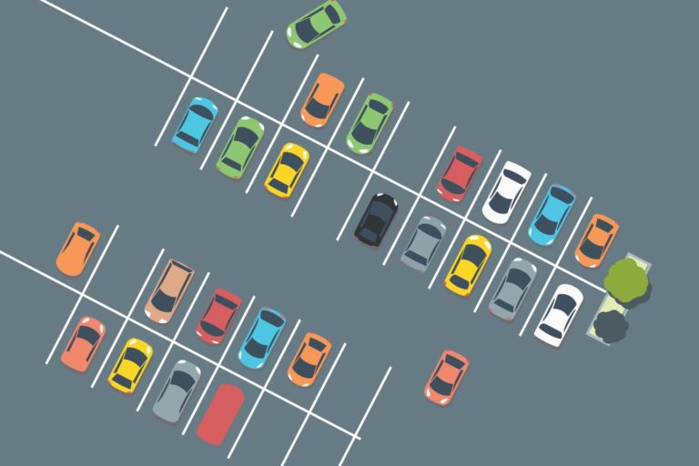 illustration of cars in a parking lot