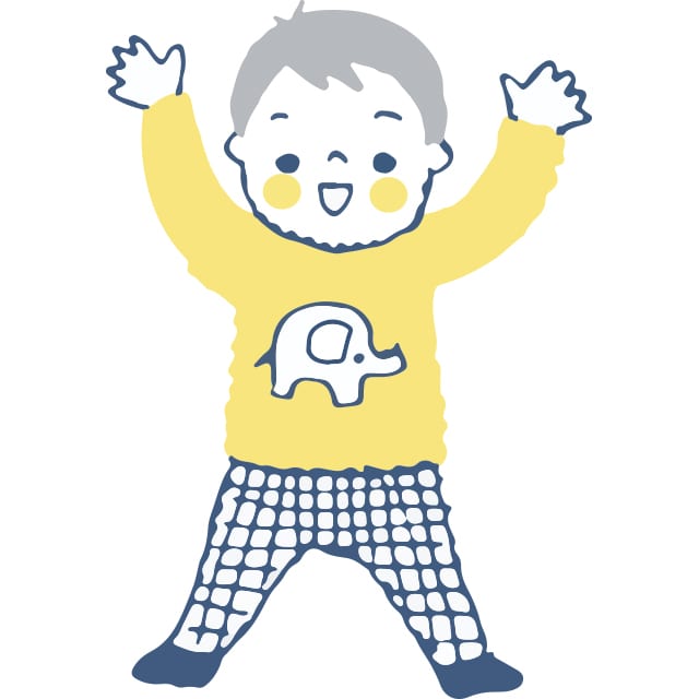 Illustration of happy Toddler boy wearing a yellow elephant shirt