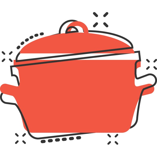illustration of red dutch oven