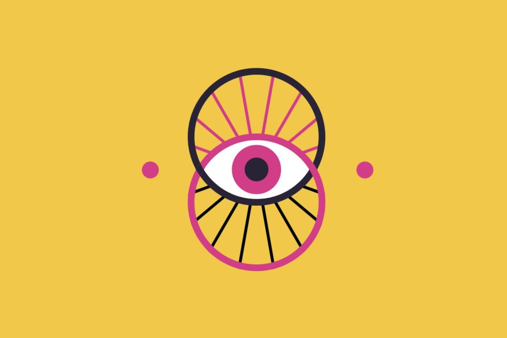 illustration of an eye on a yellow background