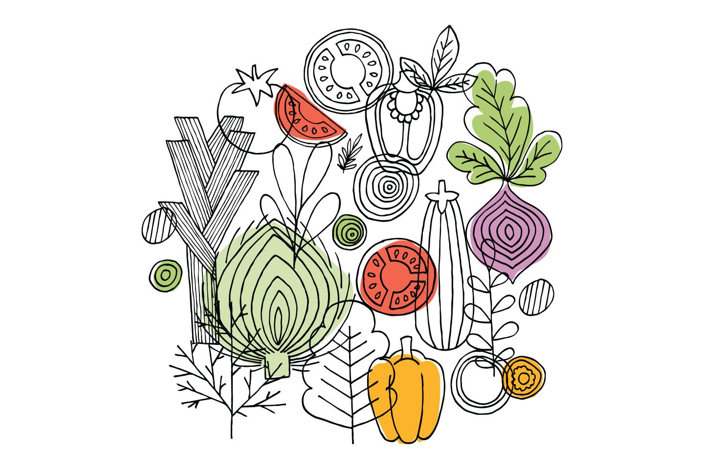 Illustration of veggies