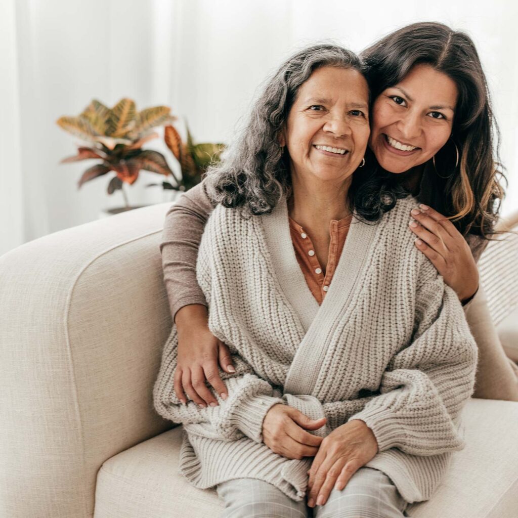 mother and adult daughter