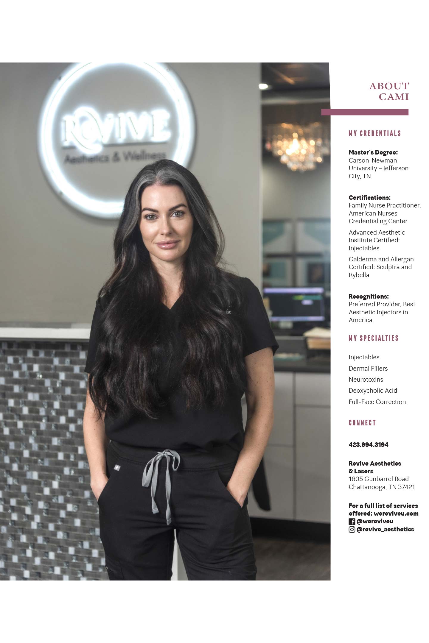 About Cami Killom, NP at Revive Aesthetics & Lasers