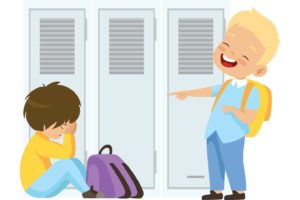illustration of a child bullying another child at school