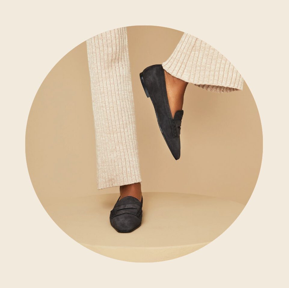 Stylish black penny loafers from Embellish