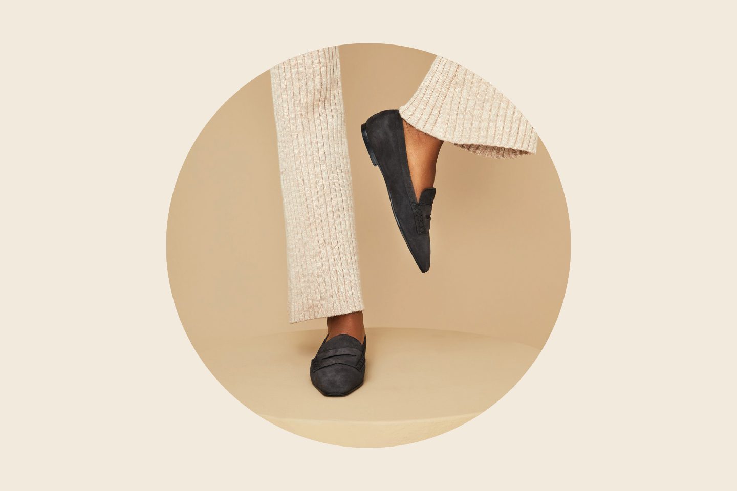 Stylish black penny loafers from Embellish