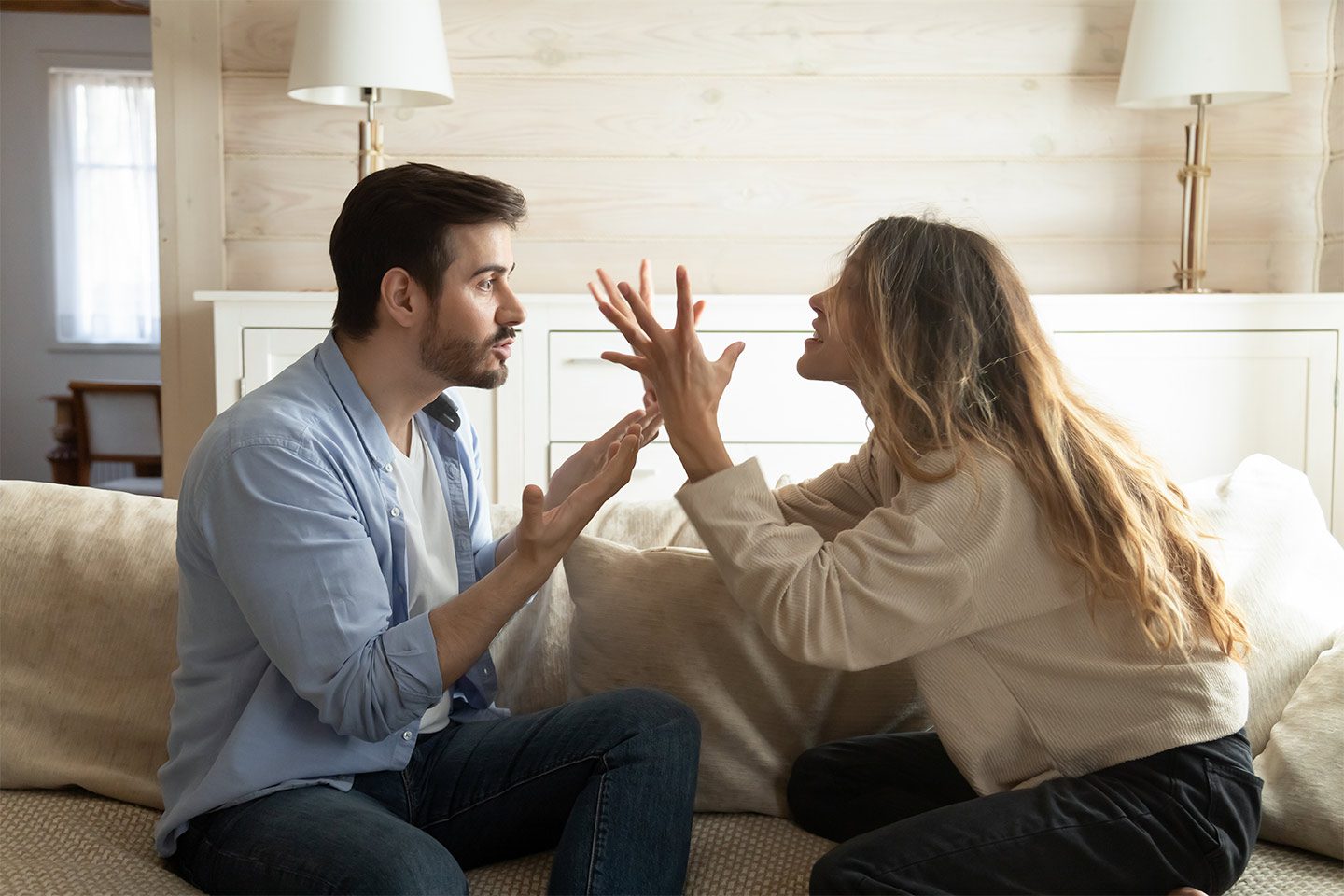 couple in toxic relationship fighting with each other
